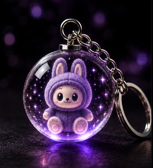 Glow Bunny Keychain