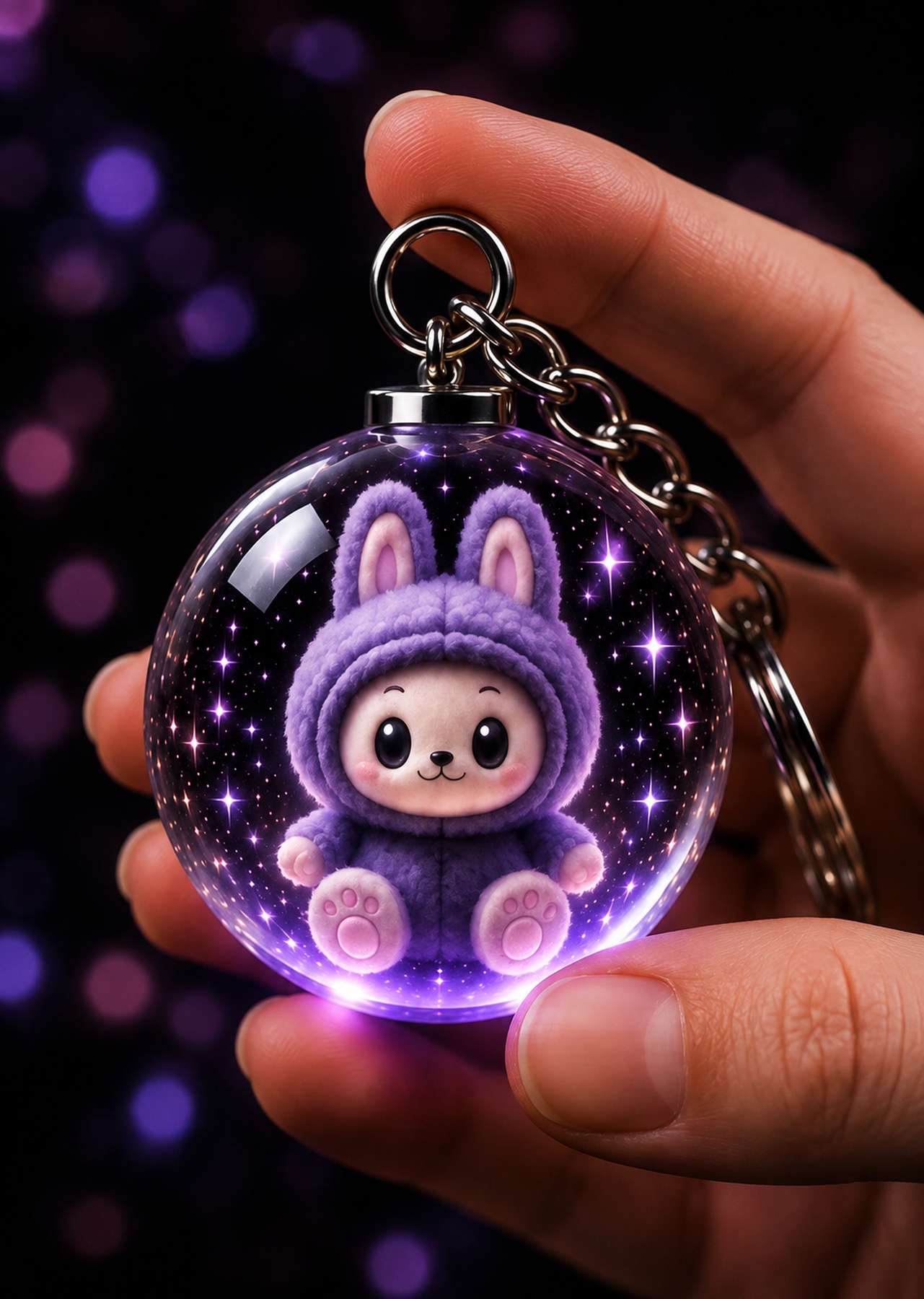 Glow Bunny Keychain